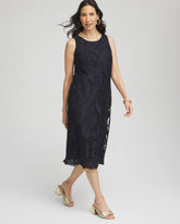 Chico's Women | Travelers™ Mesh Appliqué Midi Dress TRAVELERS INDIA INK