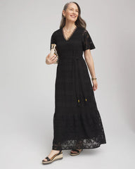 Chico's Women | Crochet-Lace Maxi Dress BLACK