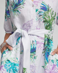 Chico's Women | Floral Linen Shirtdress VIOLET