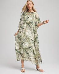 Chico's Women | Crinkle-Chiffon Kaftan Dress ECRU