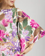 Chico's Women | Island Angel-Sleeve Boat Neck Dress ECRU