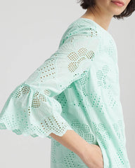 Chico's Women | Eyelet Cotton Voile Dress TEAL WATERS