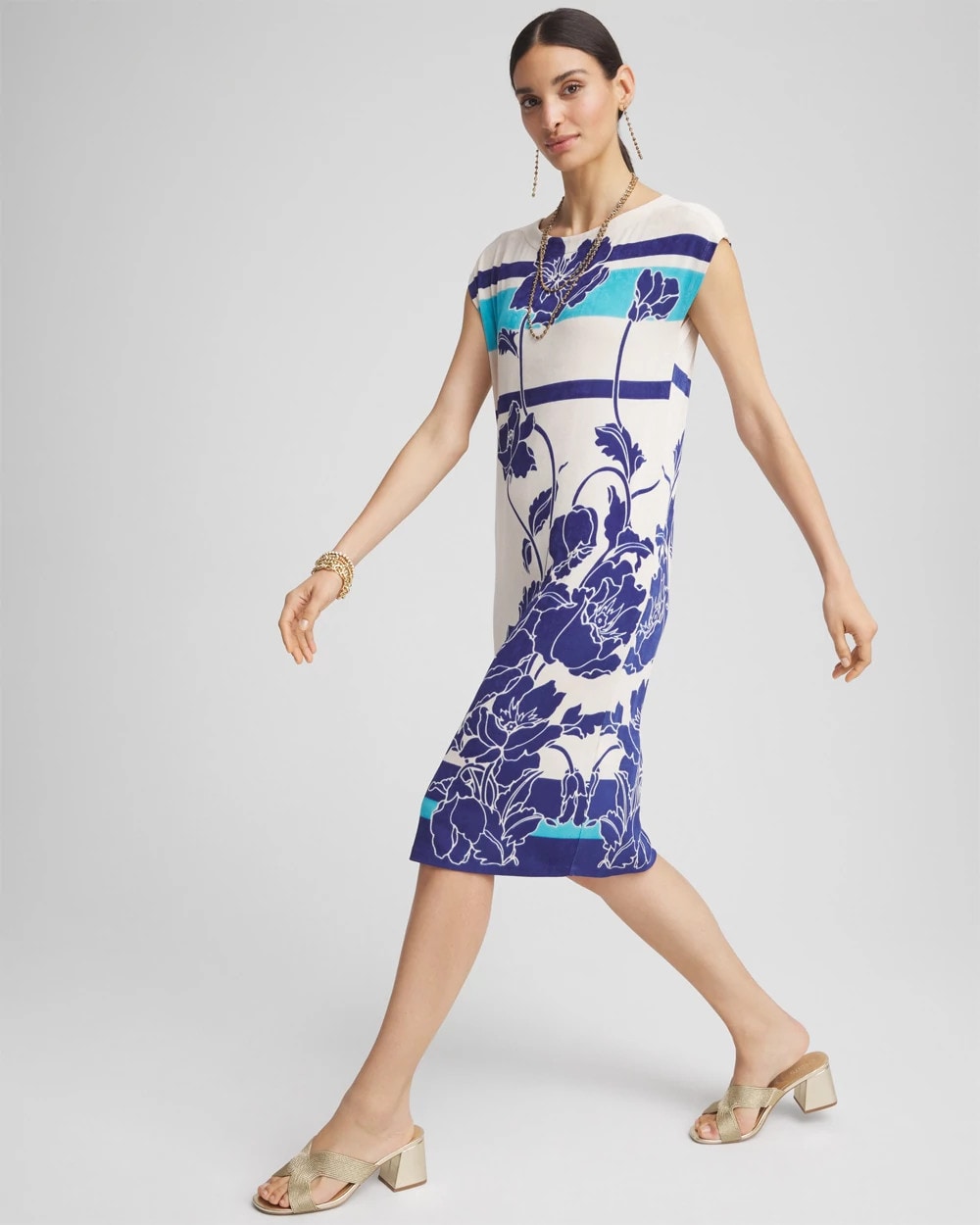 Travelers™ Wildflower Cap-Sleeved Column Dress