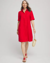 Chico's Women | Linen Shirtdress RED GLOW