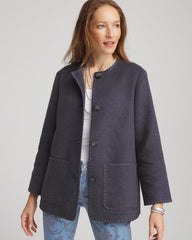Chico's Women | Wool Scarf Jacket DARK DENIM HEATHER