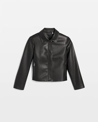 Chico's Women | Faux Leather Zip-Front Jacket BLACK