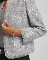 Chico's Women | Silver Sequins Tweed Jacket SILVER