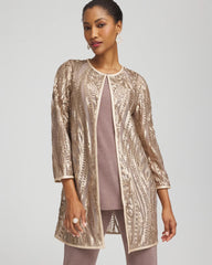 Chico's Women | Travelers™ Collection Champagne Sequins Jacket CHAMPAGNE