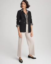 Chico's Women | Ponte Double-Breasted Knit Blazer BLACK