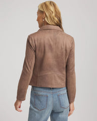 Chico's Women | Suede Moto Jacket DRIED MUSHROOM