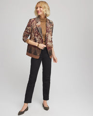Chico's Women | Artisanal Print Ponte Blazer GRAPHITE GRAY