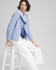 Chico's Women | Collarless Linen Blazer BLUE