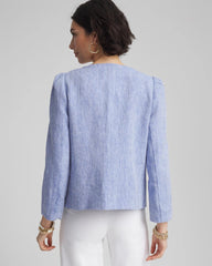 Chico's Women | Collarless Linen Blazer BLUE