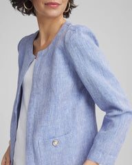 Chico's Women | Collarless Linen Blazer BLUE