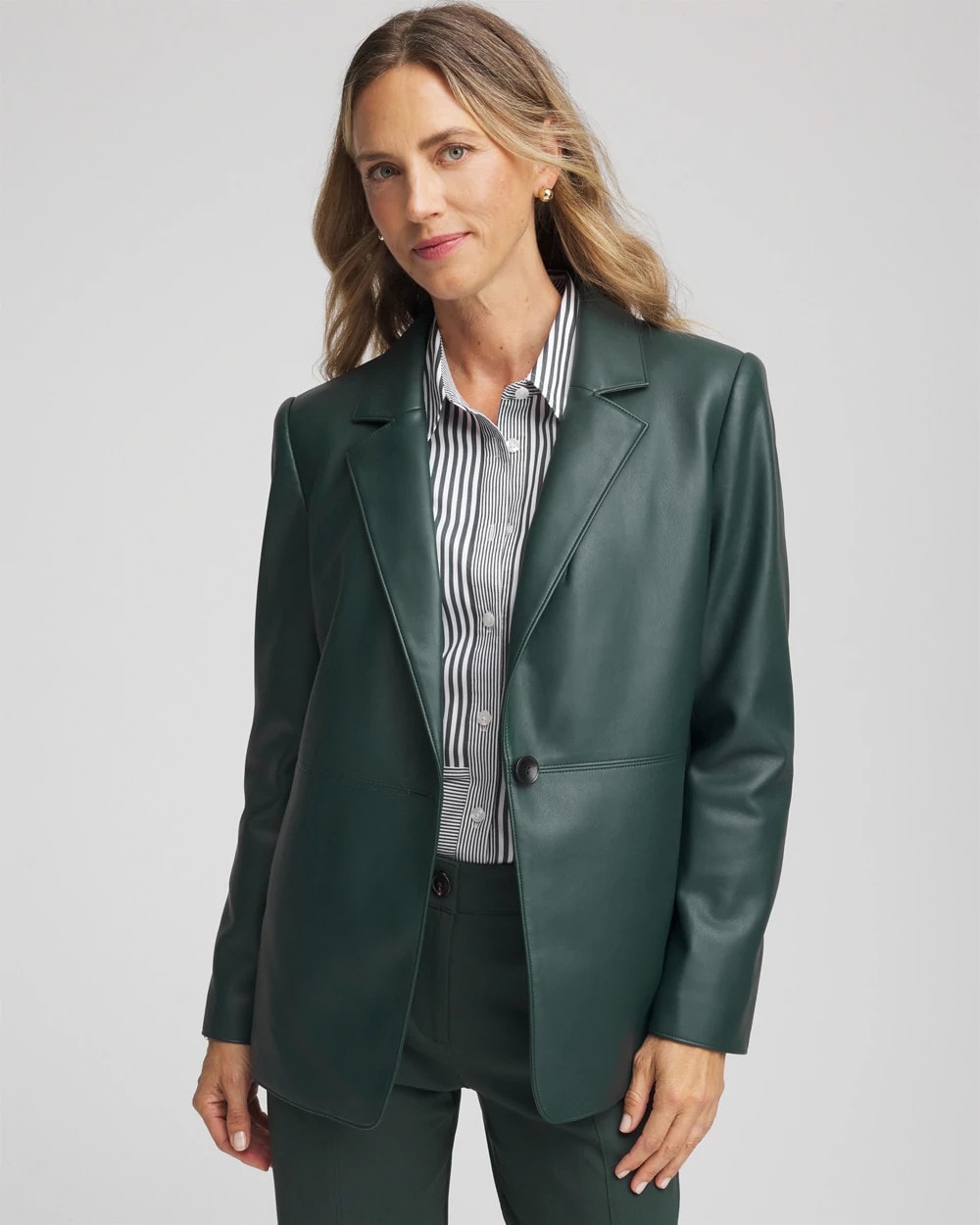Faux Leather Blazer