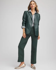 Chico's Women | Faux Leather Blazer DARKEST SPRUCE