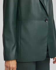 Chico's Women | Faux Leather Blazer DARKEST SPRUCE