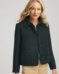 Chico's Women | Tweed Cropped Jacket DARKEST SPRUCE
