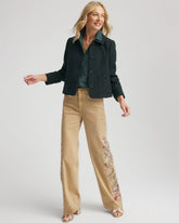 Chico's Women | Tweed Cropped Jacket DARKEST SPRUCE