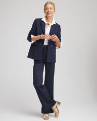 Chico's Women | Textured Single-Breasted Knit Blazer PASSPORT BLUE