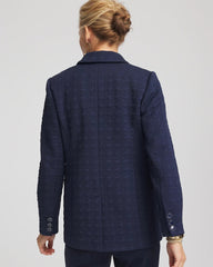 Chico's Women | Textured Single-Breasted Knit Blazer PASSPORT BLUE