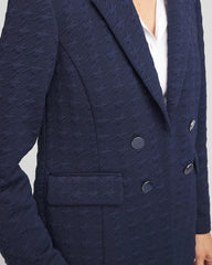 Textured Single-Breasted Knit Blazer