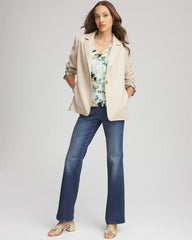 Chico's Women | Faux Leather Blazer IVORY WHEAT