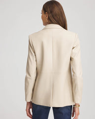 Chico's Women | Faux Leather Blazer IVORY WHEAT