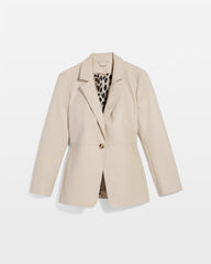 Chico's Women | Faux Leather Blazer IVORY WHEAT