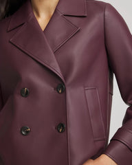 Chico's Women | Faux Leather Trench Coat BLACKENED BURGUNDY