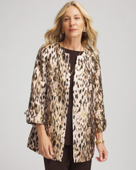 Chico's Women | Travelers™ Collection Animal Jacquard Jacket DEEP TAUPE