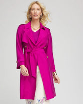 Chico's Women | Double-Breasted Trench Coat PURPLE CLOVER