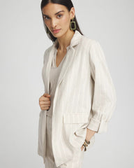 Linen Blend Stretch Stripe Blazer