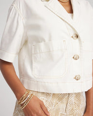 Soft-Stretch Short Cotton Shacket