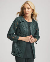 Travelers™ Collection Faux Leather Floral Jacket