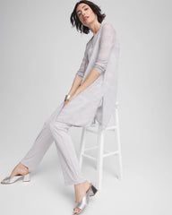 Travelers™ Zebra-Motif Metallic Cardigan