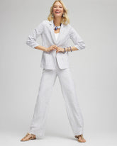 Chico's Women | Striped Linen Stretch Blazer ALABASTER