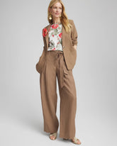 Chico's Women | Linen Stretch Blazer TEAKWOOD