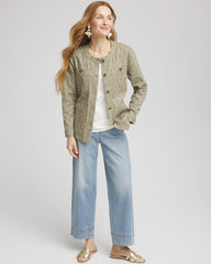 Jacquard Gauze Belted Field Jacket