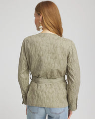 Chico's Women | Jacquard Gauze Belted Field Jacket WASHED SAGE