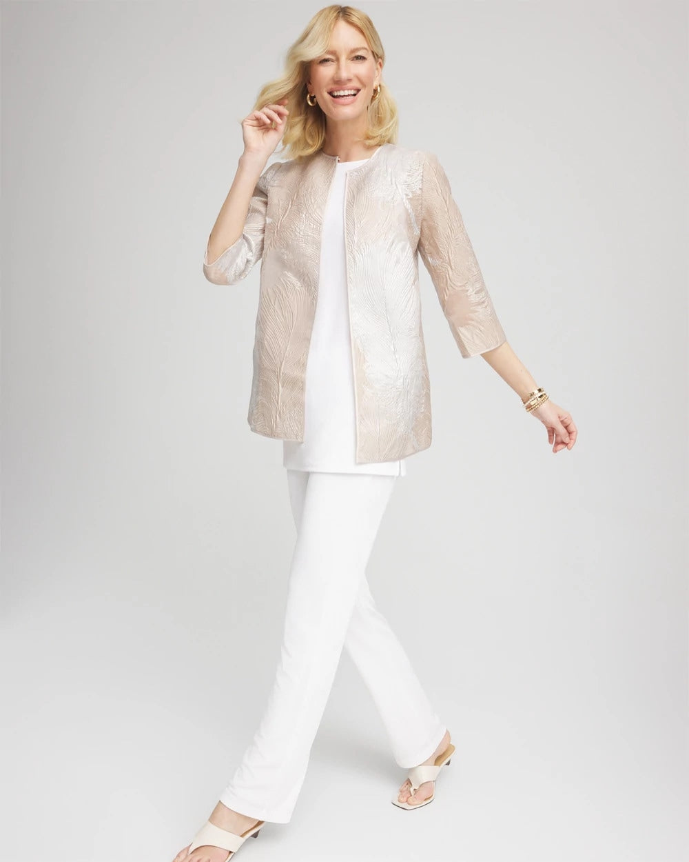 Travelers™ Collection Metallic 3/4 Sleeve Jacket