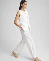 Linen Button-Front Shirt Vest