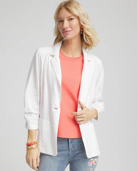 Chico's Women | Linen Stretch Blazer ALABASTER