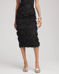 Chico's Women | Chevron Fringe Party Skirt BLACK
