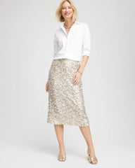 Chico's Women | Sequins Party Pencil Skirt CHAMPAGNE FIZZ