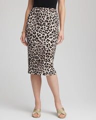 Chico's Women | Travelers™ No Tummy Animal-Print Pencil Skirt DEEP TAUPE