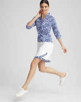 Chico's Women | UPF Neema Printed Hem Skort RICH COBALT