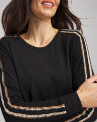 Chico's Women | Zenergy® Lattice-Trim Pullover Top BLACK