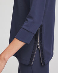 Chico's Women | Zenergy® Satin-Trim Tunic PASSPORT BLUE