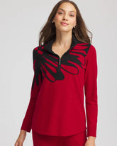 Chico's Women | Zenergy® Luxe Printed Pullover Top CARMINE RED
